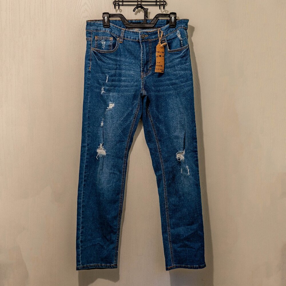 Ring of Fire Slim Fit Distressed Jeans – W33 L30 (New with Tags)